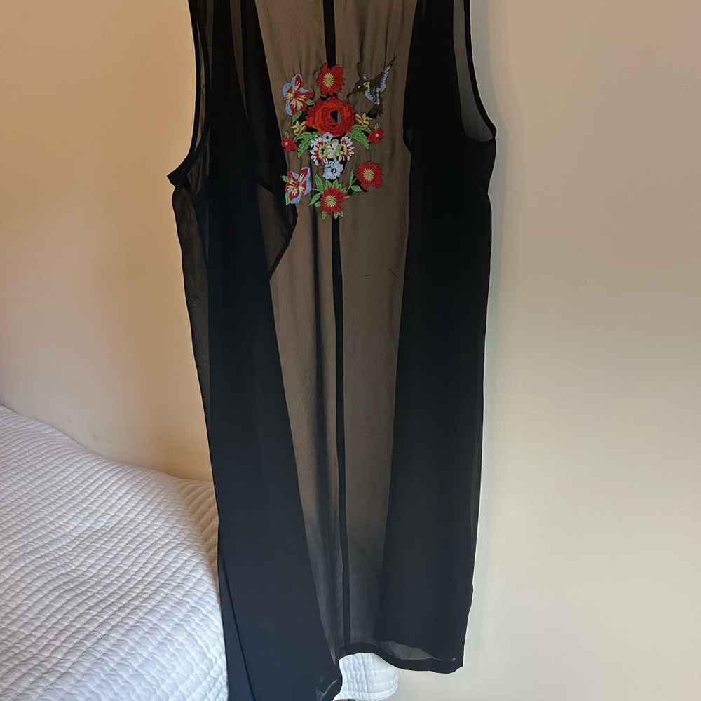 Fashion to Figure Black and Gray Sheer Vest - Picture 6 of 6